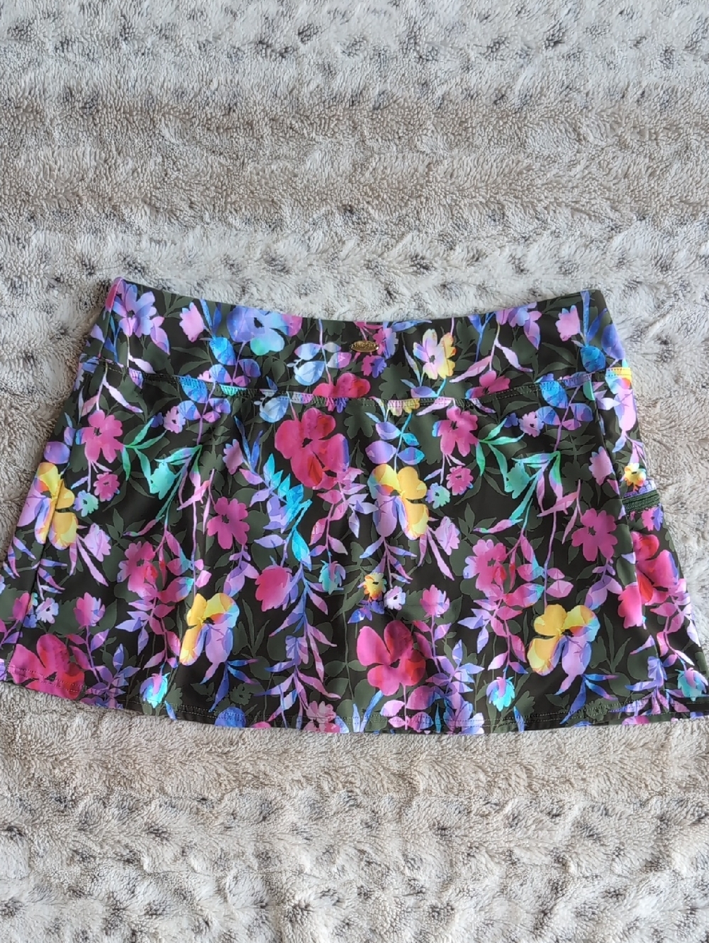 Sunsets Sporty Floral Swim Skirt Bottoms